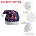 thumbnail image 4 of KLL Christmas Hats for Adults Plush Skull rainbow star mushroom Print Santa Hat Xmas Fluffy Santa Claus Hat for Women Men, 4 of 6