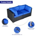thumbnail image 5 of Superjoe Patio Contemporary Loveseat Set with Cushions, Black Wicker/Dark Blue, 5 of 9