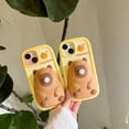 thumbnail image 7 of Case for iPhone 15 Pro,Cute 3D Kawaii Phone Cases Funny Butter Bear Angel Cartoon Cover with Keychain Soft Silicone Gel Drop Protection Case Women Girls for iPhone 15 Pro, 7 of 7