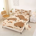 thumbnail image 2 of Erosebridal Brown Capybara Kid Bed Sheets, Cartoon Flower Rainbow King Sheets, 4pcs, 2 of 5