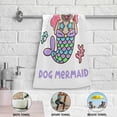 thumbnail image 4 of Dog Mermaid Hand Towels 2 PCS, Colorful Tail Shell Kitchen Towel Ultra Soft and Highly Absorbent,Decorative Fingertip Face Towel for Bathroom Hotel, 28.3"x14.4", 4 of 4