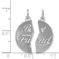 thumbnail image 3 of 925 Sterling Silver Solid Laser Etched Polished back 2 Piece Best Friend Disc Charm 21x10mm Wide Pendant Necklace for Wo, 3 of 4