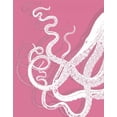 thumbnail image 2 of Fab Funky 15x18 White Modern Wood Framed Museum Art Print Titled - Octopus White on Pink b, 2 of 4