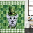 thumbnail image 2 of St. Patrick's Day Shower Curtain, Waterproof Shower Curtains for Bathroom, Spring Lucky Shamrock Cute Puppy Green Plaid Washable Fabric Bathtub Curtain Set Bath Decor with 12 Hooks Extra Long 72"x96", 2 of 8