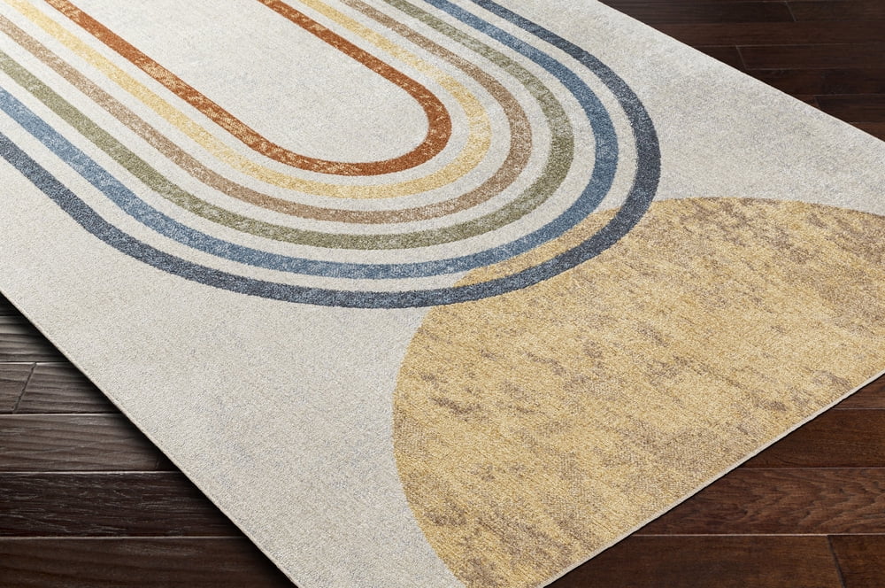Livabliss Washable Rugs for Living Room, 8x10 Lillian Modern Oatmeal Area Rug, Bedroom Dining Room Home Decor Stain Resistant Carpet (7'10" x 10')