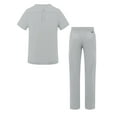 thumbnail image 2 of Adar Addition Go-Basic Scrub Set for Men - Classic V-Neck Scrub Top & Cargo Scrub Pants - A9300 - Silver Gray - S, 2 of 7