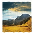 thumbnail image 3 of Ambesonne Autumn Shower Curtain, Mountain Grassland Sun, 69"Wx70"L, Earth Yellow Bluegrey, 3 of 5