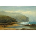thumbnail image 2 of Benjamin Williams Leader 14x11 Black Ornate Wood Framed Double Matted Museum Art Print Titled: Near Tintagel (1870), 2 of 5