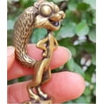 thumbnail image 3 of Get 2 Vtgbrasslover Vtg Vintage style fine brass Cartoon squirrel Statue squirrel Fortune Animal figure paperweight toy gift Collectible Art, 3 of 5
