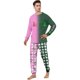 thumbnail image 1 of Moonsky| Wicked Christmas Family Pink + Gray Pajamas Matching Set Wicked Print Long Sleeve Tops and Pants Loungewear Soft Sleepwear(L#Men), 1 of 5