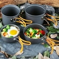 thumbnail image 1 of kurtrusly 11pcs Camping Cookware Mess Kit Outdoor Alloy w/ Pot Stoves Carabiner Set Color_D, 1 of 8