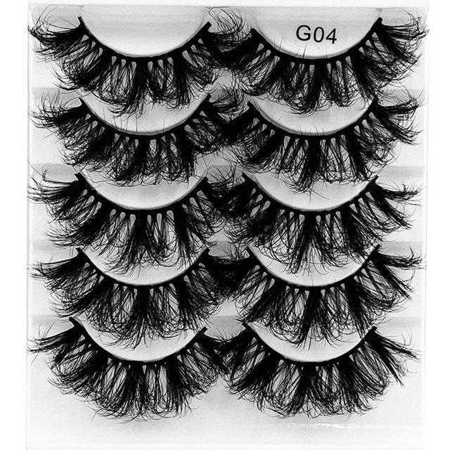 WHITE1 SKONHED 5 Pairs Extensión de ojos Pestañas postizas Pestañas largas y gruesas Volumen Visón sintético 8D Belleza femenina Tenues Hecho a mano Pestañas esponjosas Dramático Gao Jiahui unisex