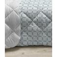 thumbnail image 3 of Blue Down Alternative Comforter, Abstract Chinese Pattern with White Repetitive Shapes Traditional Tile Symmetrical, Microfiber Quilt for All Season, 5 Sizes, Blue White, by Ambesonne, 3 of 3