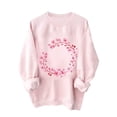 thumbnail image 2 of Tarmeek Long Sleeve Floral Printed Shirts for Women Fashion Loose Round Neck Cute Pink Sweatshirts Pullover Vintage Casual Womens Tops Pink, 2 of 5