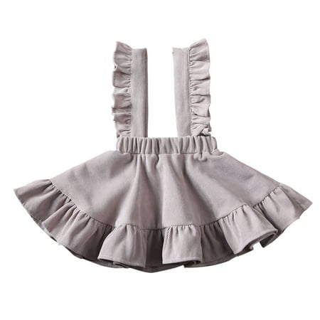 

Toddler Baby Girls Ruffle Strap Skirt Overall Princess Clothes Summer Bib Strap Suspender Party Dresses