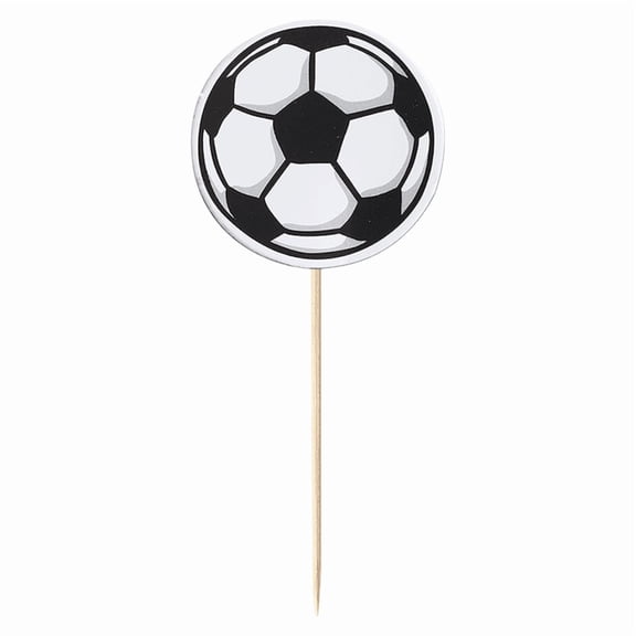 40Pcs Soccer Ball Cupcake Toppers, Sports Theme Football Cupcake Food Toothpicks, Shower Cake Decorations for Sport Ball Theme Party Supplies