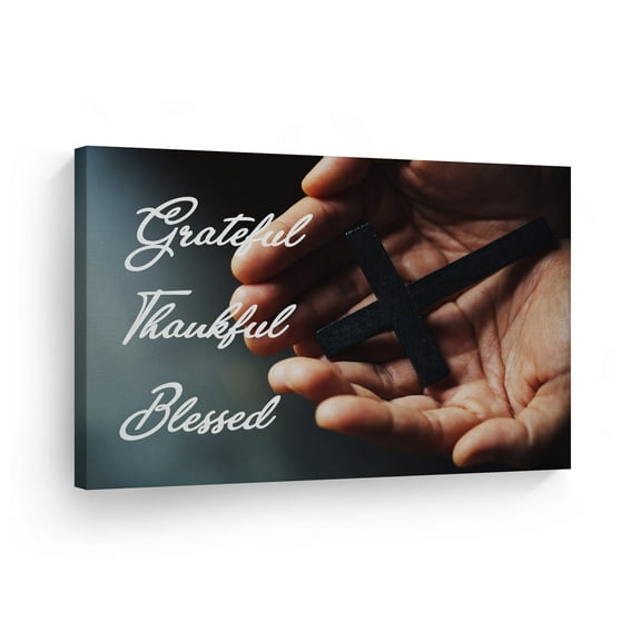 Smile Art Design Scripture Wall Art Canvas Print Grateful Thankful Blessed Jesus Lord God Christ Pray Cross Religious Living Room Bedroom Christian Gift - 30x40