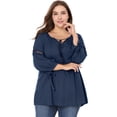 thumbnail image 3 of BluTop Cuello Redondo Mangas Raglán TalExtPaMujer Azul marino 4XL, 3 of 7