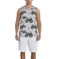 thumbnail image 4 of Gaeub Gray Tractor Men's Mesh Basketball Jersey, Quick-Drying Sleeveless Top S-4XL, Loose Muscle Tank Top -3X-Large, 4 of 9