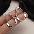 thumbnail image 5 of 925 Sterling Silver Post Hoop Earrings For Women Mobius Strip Twist hoop Earring Fine Jewelry, 5 of 7