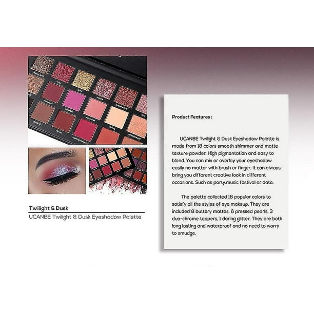 Ucanbe Paleta De Sombras Y Brochas Paleta De Sombras De Ojos