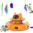 thumbnail image 1 of 4 in 1 Indoor Interactive Cat Toy Smart Cat Feather Wand USB Rechargeable Cat Teaser Orange, 1 of 9