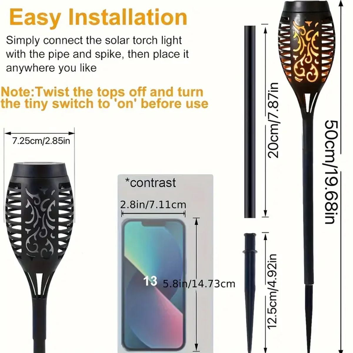 Magicorange 8 Pack Outdoor Solar Lights Waterproof, Green Flame Solar Torch Lights, Decorative Landscape Lamps for Garden Patio Yard Pathway Walkway, Christmas, Halloween