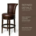 thumbnail image 3 of Maven Lane Pullman Counter Stool, Dark Walnut Finish w/ Vintage Brown Vegan Leather, 3 of 6