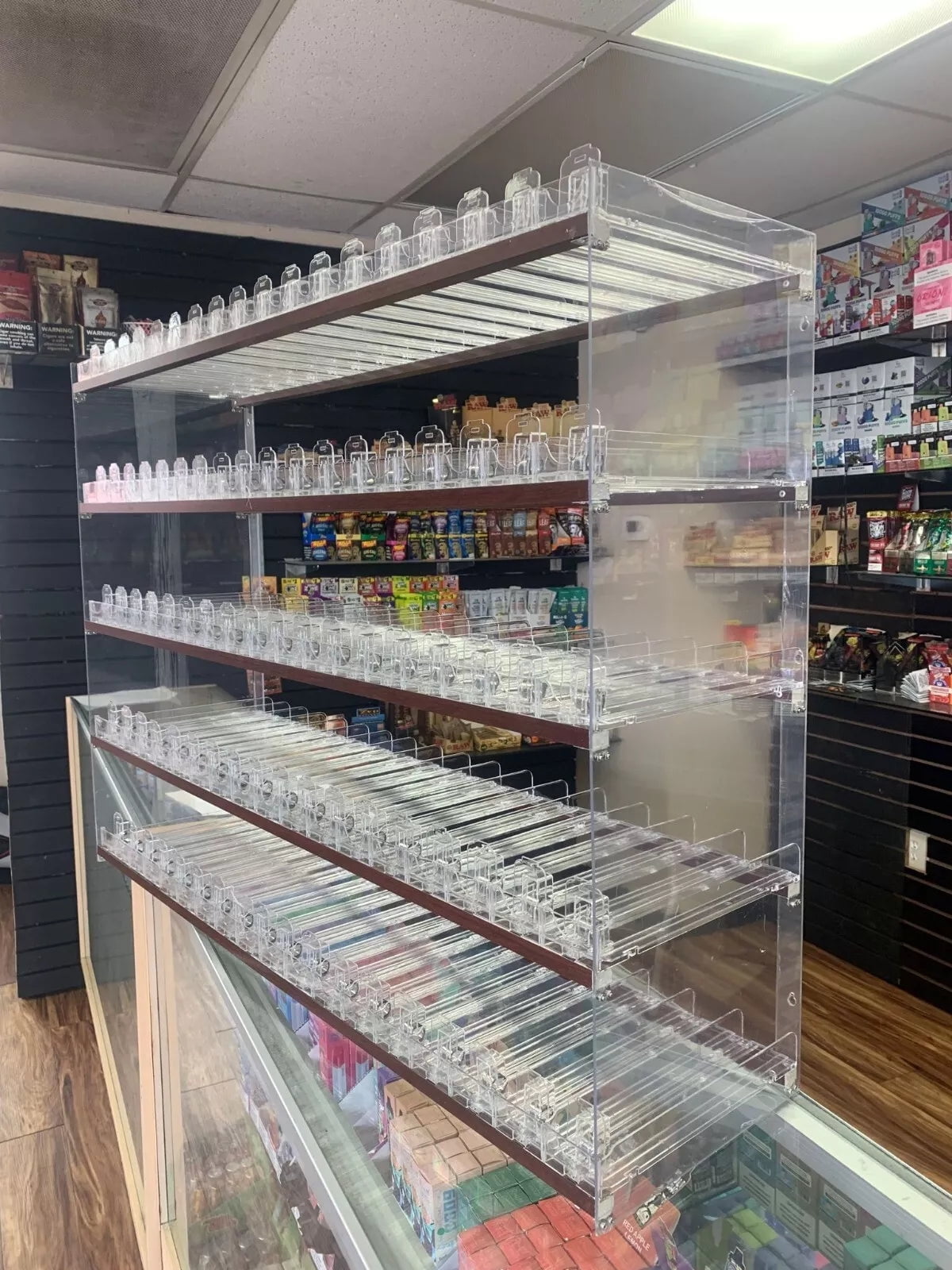 NEW 990  Cigarette Box Display Case Push Tray Commercial Retail Tobacco Auto Feed Showcase