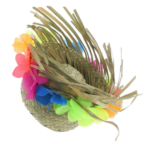 Mobestech Dog Cosplay Hat Woven Pet Hat in Straw for Summer Events 1Set