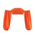 thumbnail image 4 of HH TRAF Top de tubo de verano para mujer, hombros descubiertos, manga larga, liso, corto, sin espalda, decoración, elegantes, tops cortos, sexys, para fiesta, para mujer, 4 of 5