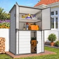 thumbnail image 2 of AECOJOY Armoire de Rangement Extérieure en Résine avec Étagères, Remise de Rangement Verticale Étanche et Verrouillable pour Jardin Ou Patio, 2 of 8