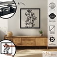 thumbnail image 2 of Violaura Flowers Metal Wall Art - Easy to Install Hanging Perfect for Home, Living Room Decor (12" x 12"), 2 of 8