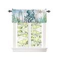 thumbnail image 2 of Kitchen Cafe Valance Curtain for Small Windows,Ocea Life Octopus with Compass Starfish Rod Pocket Short Valances Seaweed Window Treatment Panel for Living Room/Bedroom/Bathroom,42x18in, 2 of 9