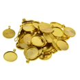 thumbnail image 3 of Rongfmy 50PCS 1 Inch Round Necklace Pendant Setting Cabochon Base Tray Bezel Blank Golden, 3 of 9
