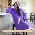 thumbnail image 5 of Tirrinia Oversized Blanket Hoodie, Wearable Fluffy Sherpa Blanket, Lightweight Cozy Sweatshirt Blanket Gift for Adult Women Men, 5 of 7