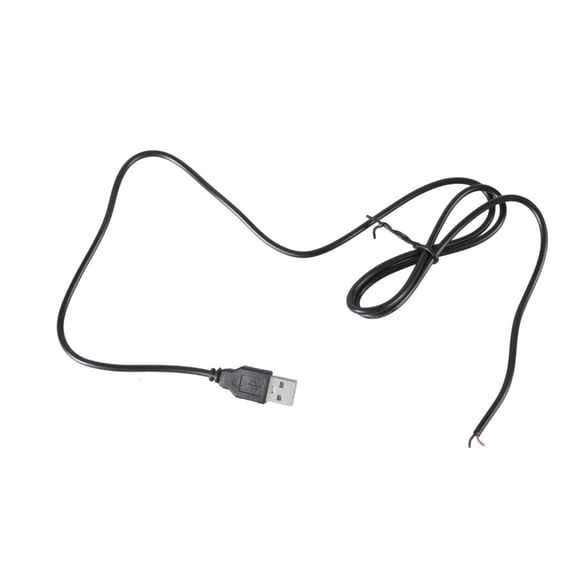 LAIQIEN Straight Head USB to 2pin Bare Wire Open End Power Cord, Portable USB Male Plug Pigtail Extension Cable 22AWG