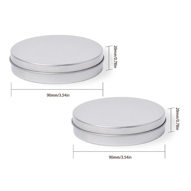 Oleegame 2PC Spoon And Lid Rest Metal Round Cans With Lid Food Candle Containers Storage Box For DIY Crafts Food Storage