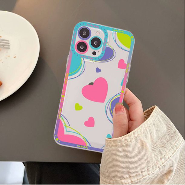 Love Heart Phone Case for iPhone 11 12 13 Mini Pro Max 14 Pro Max Case shell xuanjing unisex