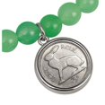thumbnail image 2 of Irish Rabbit Coin Stretch Bracelet | Lucky Irish Three Pence | Green Aventurine Beads | One Size | Certificate of Authenticity- American Coin Treasures, 2 of 3