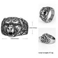 thumbnail image 2 of PAMTIER Men's Stainless Steel Vintage Domineering Rock Tribal Animal Wolf Biker Ring Personality Roaring Gothic Punk Statement Band Silver Size 9, 2 of 6