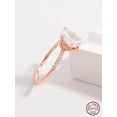 thumbnail image 3 of 1pc Fashionable Oval Cubic Zirconia Decor Silver Ring For Women For Dating Gift, 3 of 4