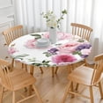 thumbnail image 3 of Round Fitted Tablecloth with Elastic Edges Fits 36"-44" Round Tables Pioneer Colorful Floral Waterproof Table Cover Washable Indoor and Outdoor for Party Kitchen Dinner Banquet Patio Picnic, 3 of 7