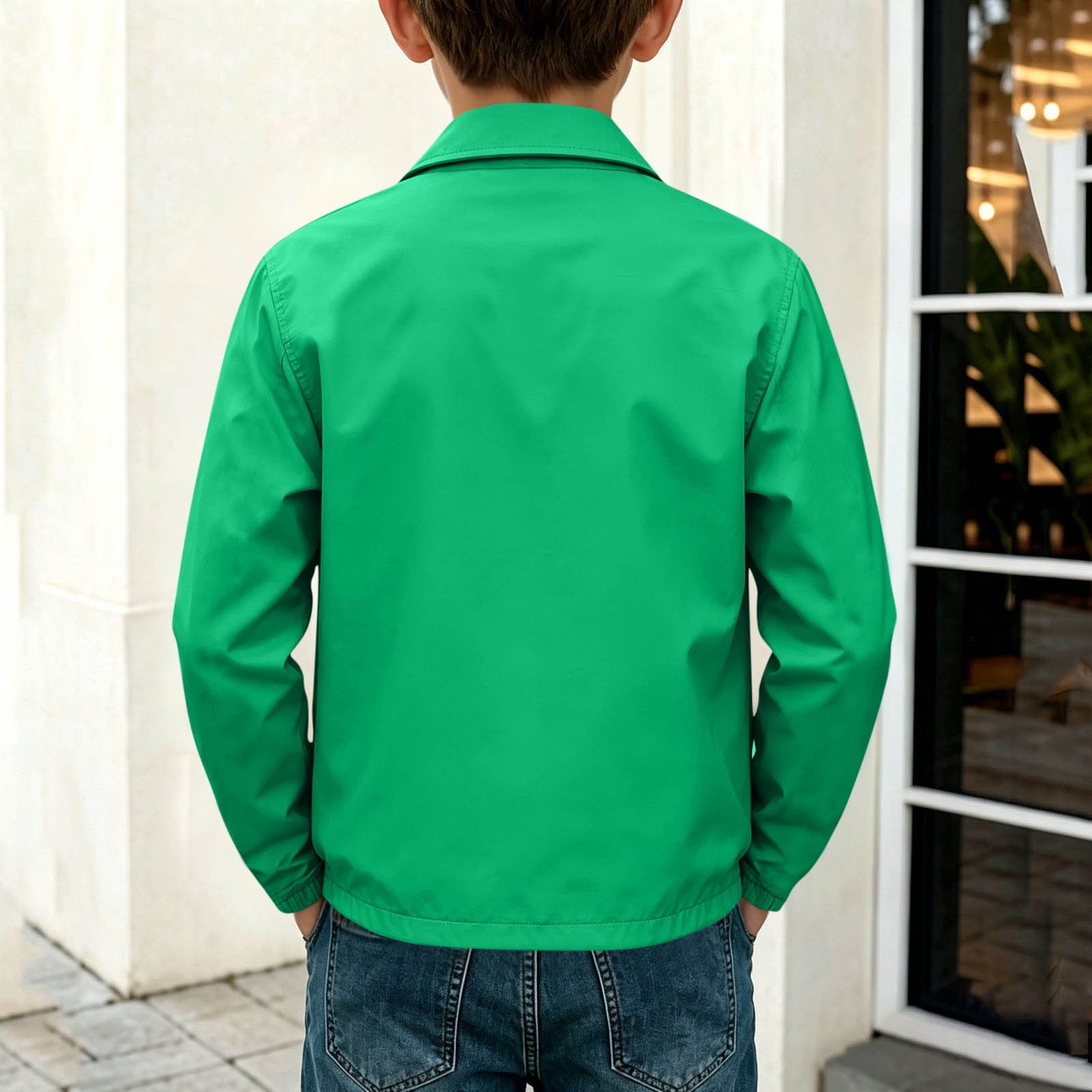 MKOSPLRT Boys Girls Soft Shell Jacket Hooded Lightweight Outdoor Sport Coat Long Sleeve Zip Up Solid Color Spring Summer with Pocket 7-17Y