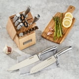 Cuisinart c99ss-15p Set di 15 Lame con Blocco di Legno, Acciaio Inox, Argento, Taglia Unica