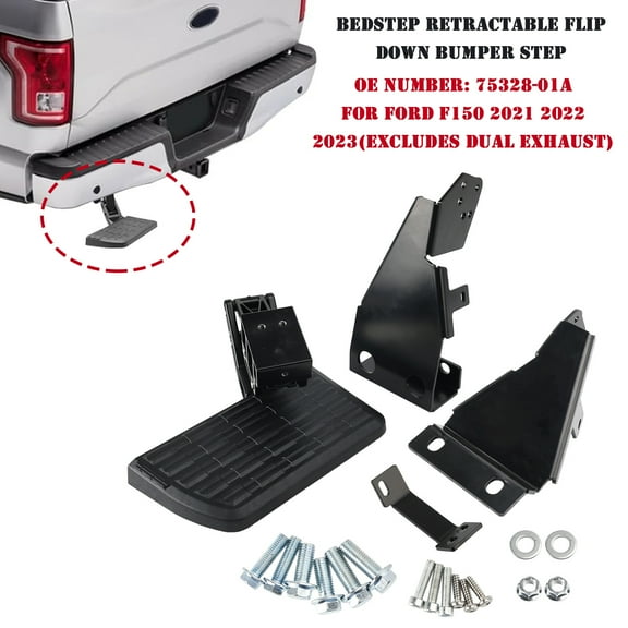 75328-01A Retractable Flip Down Step For Ford F150 21-23 Excludes Dual Exhaust