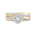 thumbnail image 2 of 10kt Yellow Gold Round Diamond Bridal Wedding Ring Band Set 5/8 Cttw, 2 of 4