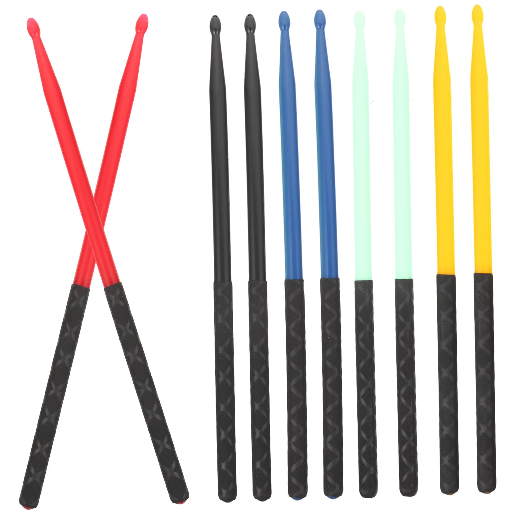 AURARMLET 5A Drum Sticks Rubber 5 Pairs For Adults Concerts 15 13X1 18X0 59in