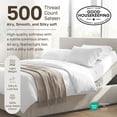 thumbnail image 4 of Ivory Sheets Split King Size - 500 Thread Count 100% Real Cotton, Stripe 5 Piece Bedsheet Set, Damask Sateen Weave, Elasticized Deep Pocket for Snug Fit, 4 of 9