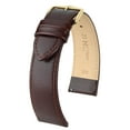 thumbnail image 1 of Hirsch Osiris Leather Watch Strap - Polished Brown - M - 13mm / 12mm - Shiny Gold Buckle - Calf Leather Band, 1 of 9